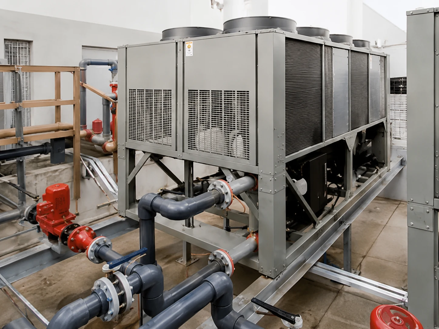 Industrial chiller plant room